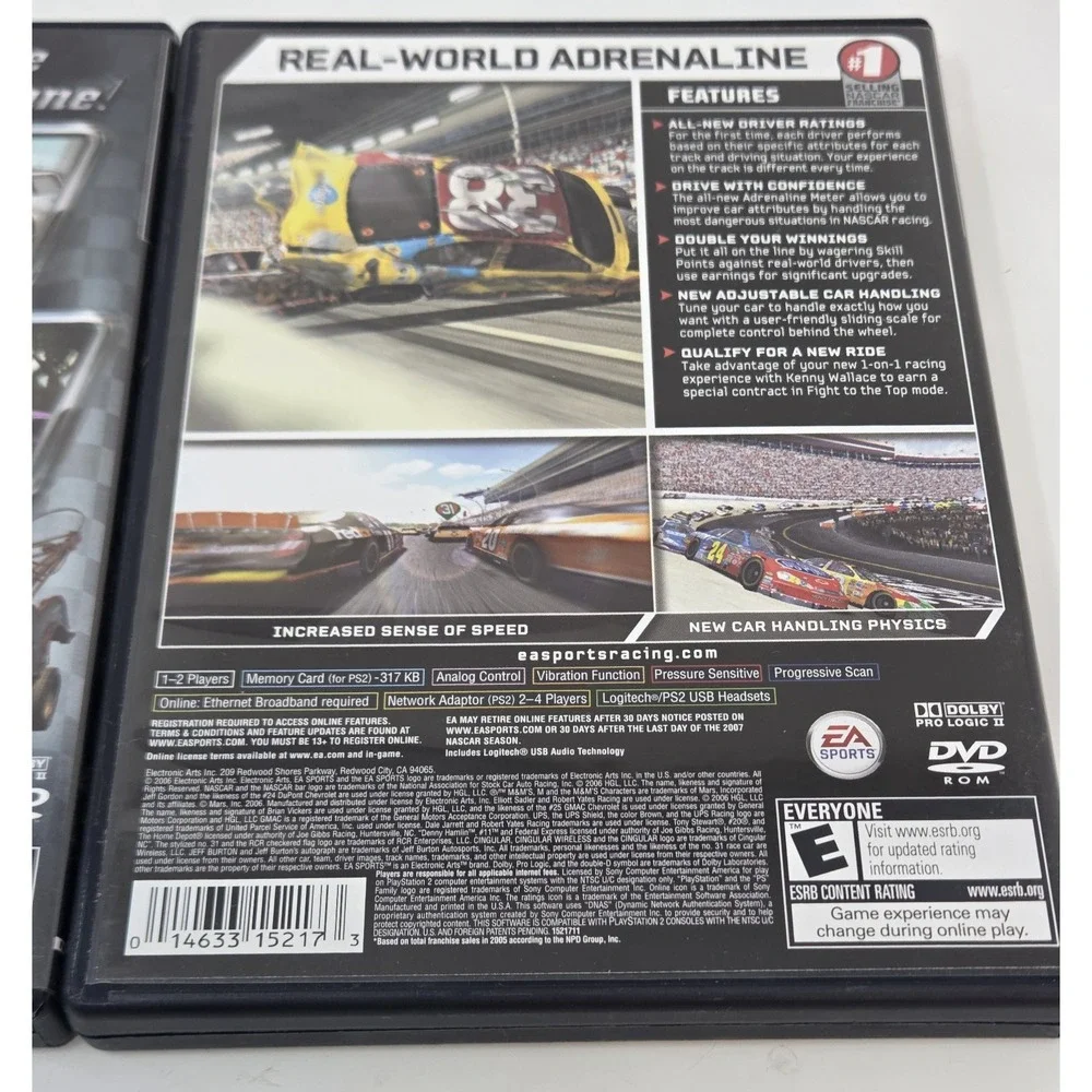 PS2 Racing Lot Disney Pixar Cars & EA Sports NASCAR 07 Complete CIB w Manual